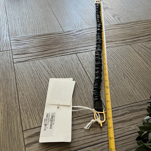 Jil Sander Gathered Leather Skinny Belt in Black L NWT 490$ - Picture 6 of 6